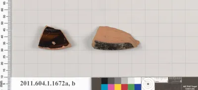 Terracotta fragments of kylikes (drinking cups)