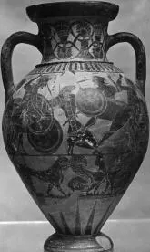 AMPHORA, NECK (ATHENIAN, BLACK-FIGURE)