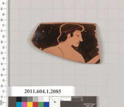 Terracotta rim fragment of a kylix (drinking cup)