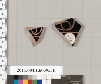 Terracotta fragments of kylikes (drinking cups)