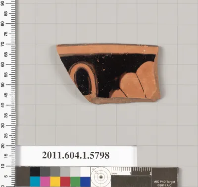 Terracotta rim fragment of a kylix: eye-cup (drinking cup)