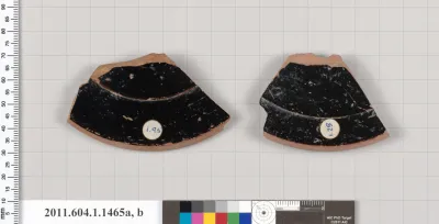 Terracotta fragments of kylikes (drinking cups)