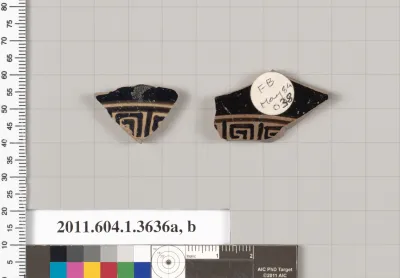 Terracotta fragments of kylikes (drinking cups)