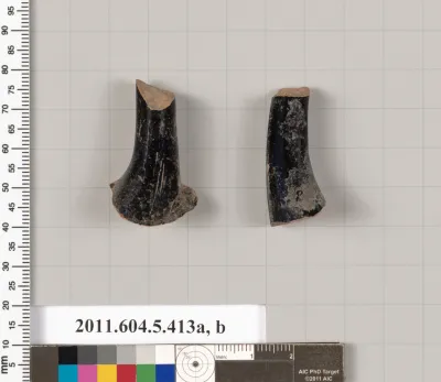 Terracotta fragments of kylikes (drinking cups)
