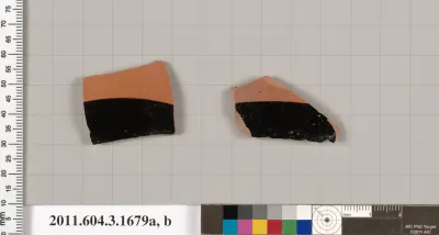 Terracotta fragments of kylikes: Band or lip cups (drinking cups)