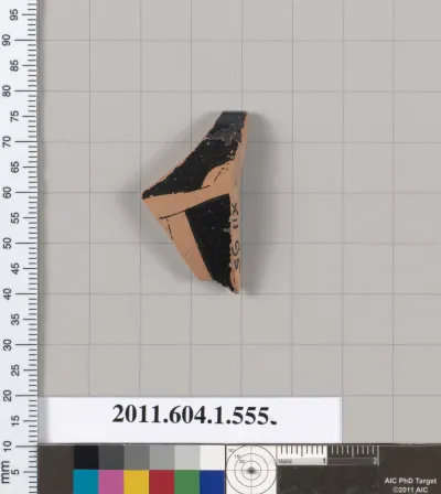 Terracotta rim fragment of a kylix (drinking cup)