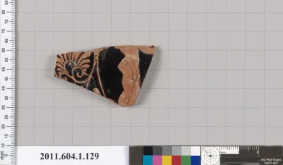 Terracotta fragment of a kylix (drinking cup)