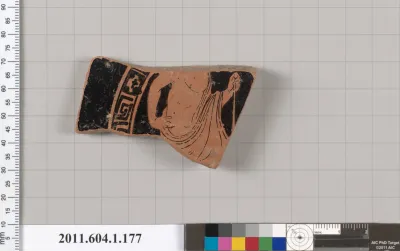 Terracotta fragment of a kylix (drinking cup)