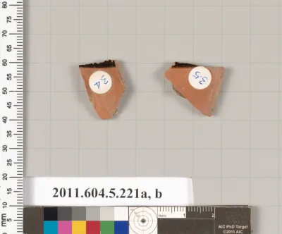 Terracotta fragments of kylikes (drinking cups)