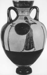 AMPHORA, PANATHENAIC PRIZE (ATHENIAN, BLACK-FIGURE)