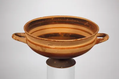 Terracotta kylix (drinking cup)