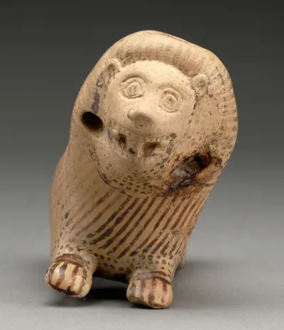 Rattle in the Shape of a Recumbent Lion