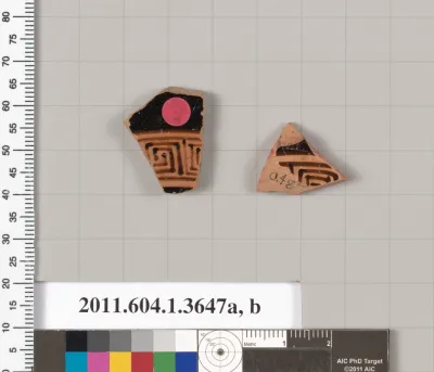 Terracotta fragments of kylikes (drinking cups)