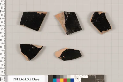 Terracotta fragments of kylikes (drinking cups)