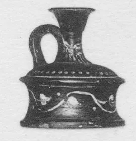 LEKYTHOS, SQUAT (SOUTH ITALIAN, GNATHIAN, BLACK GLAZE)