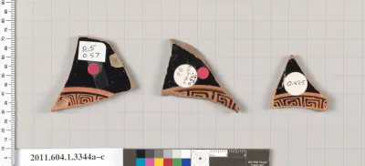 Terracotta fragments of kylikes (drinking cups)
