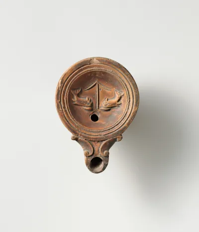 Terracotta oil lamp
