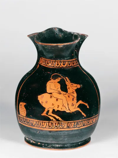 Attisch-rotfigurige Oinochoe (Weinkanne)