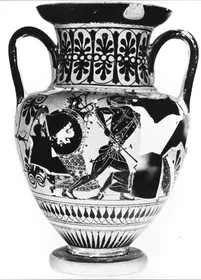 AMPHORA, NECK (ATHENIAN, BLACK-FIGURE)