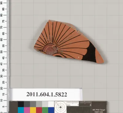 Terracotta fragment of a kylix: eye-cup  (drinking cup)