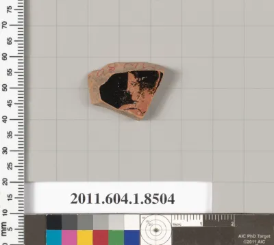 Terracotta fragment of a stemless kylix (drinking cup)