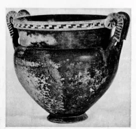 KRATER, COLUMN (LACONIAN, BLACK GLAZE)