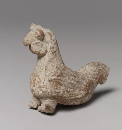 Terracotta statuette of a rooster