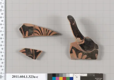 Terracotta fragments of a kylix (drinking cup)