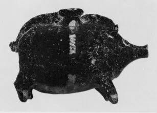 FIGURE VASE (SOUTH ITALIAN, GNATHIAN, BLACK GLAZE)