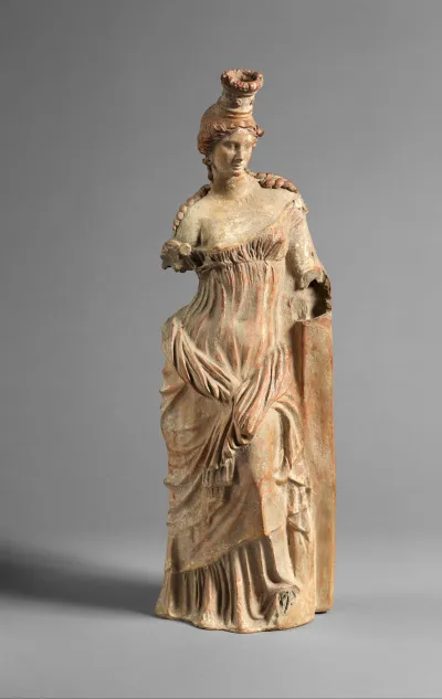 Terracotta statuette of a goddess