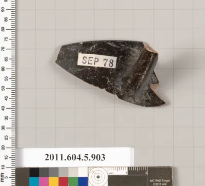 Terracotta rim fragment of a kylix (drinking cup)