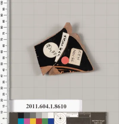 Terracotta fragment of a stemless kylix (drinking cup)