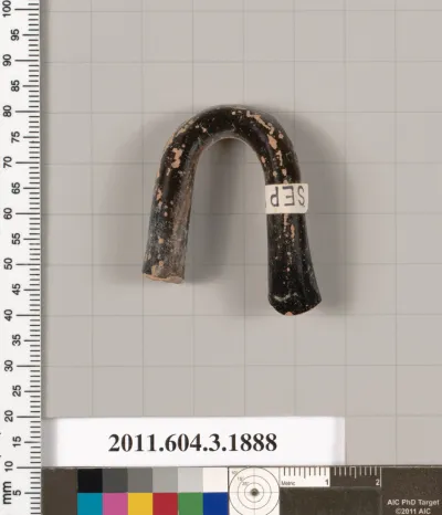 Terracotta fragment of a kylix (drinking cup) or a skyphos (deep drinking cup)?