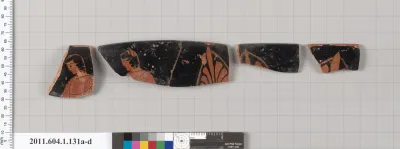 Terracotta rim fragments of a kylix (drinking cup)
