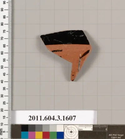 Terracotta fragment of a kylix: Band cup (drinking cup)