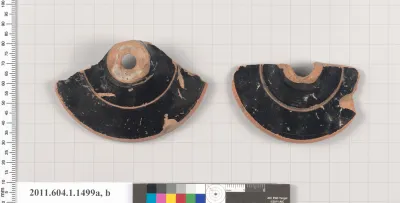 Terracotta fragments of kylikes (drinking cups)