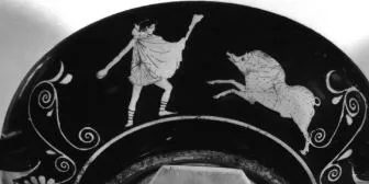 CUP, STEMLESS (ATHENIAN, RED-FIGURE)