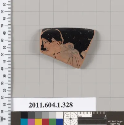 Terracotta rim fragment of a kylix (drinking cup)