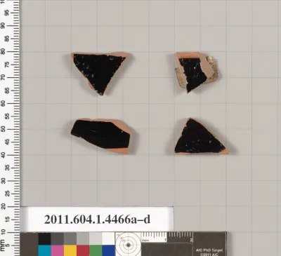 Terracotta fragments of kylikes (drinking cups)