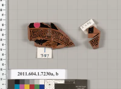 Terracotta fragments of a kylix (drinking cup)