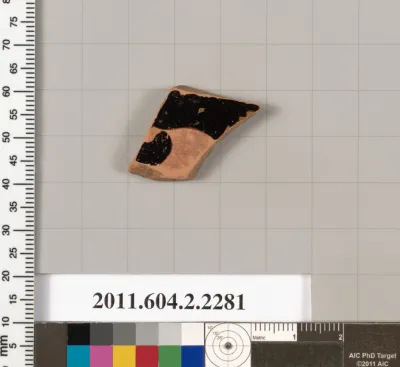 Terracotta fragment of a pot; glazed on the inside