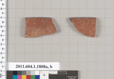 Terracotta rim fragments of a kylix (drinking cup)