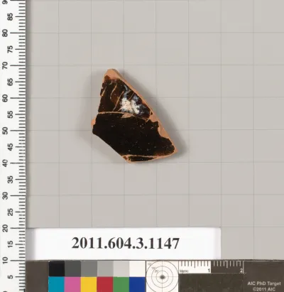 Terracotta fragment of a mastoid (drinking cup with narrow base) or a kyathos (cup-shaped ladle)