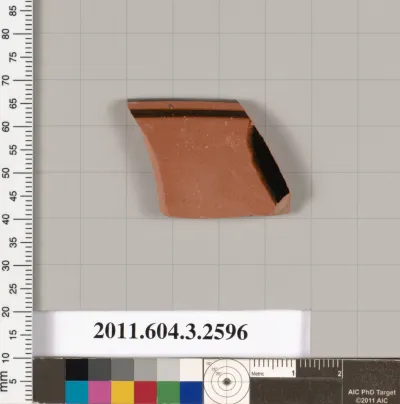 Terracotta rim fragment of a kylix (drinking cup)