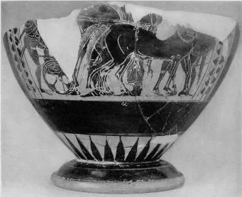 KRATER, COLUMN, FRAGMENT (ATHENIAN, BLACK-FIGURE)