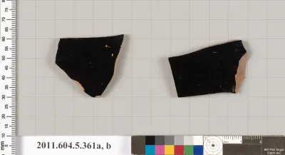 Terracotta fragments of kylikes (drinking cups)