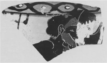 LEKYTHOS, FRAGMENT (ATHENIAN, BLACK-FIGURE)