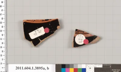 Terracotta fragments of kylikes (drinking cups)