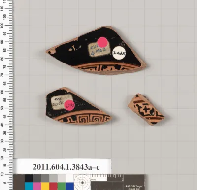 Terracotta fragments of kylikes (drinking cups)