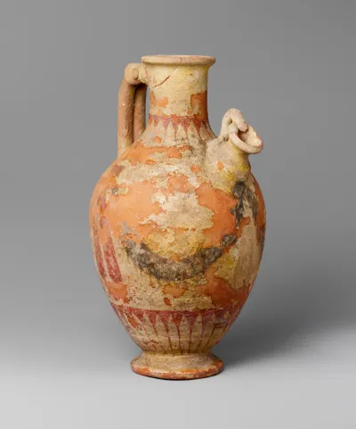 Terracotta jug with a pitcher-spout